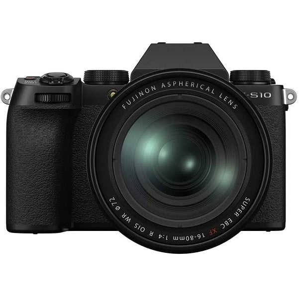 Fujifilm X-S10 Mirrorless Camera Kit (Fujinon XF 16-80mm f/4 R OIS WR) (Black)