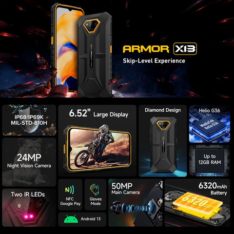 Ulefone Armor X13 Rugged Phone Dual SIM 6GB+64GB