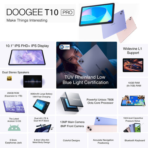 DOOGEE T10 Pro Tablet PC LTE 10.1 inch 15GB+256GB (Global Version)