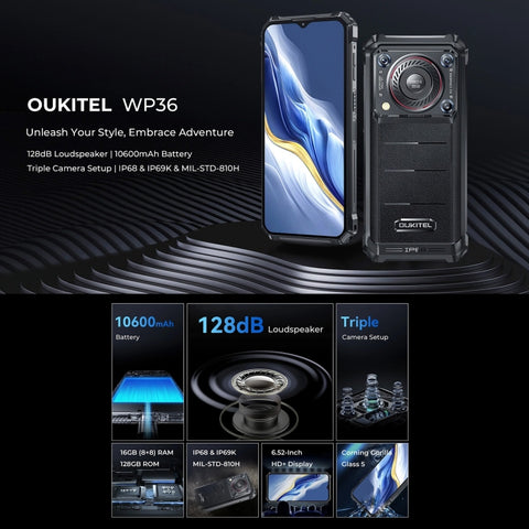 OUKITEL WP36 Rugged Phone 8GB+128GB