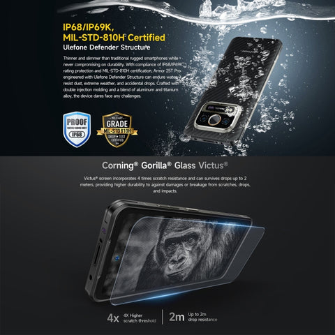 Ulefone Armor 25T Pro 5G Rugged Phone Thermal Imaging 6GB+256GB