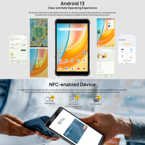 Ulefone Armor Pad Pro Rugged Tablet PC 8.0 inch 8GB+128GB