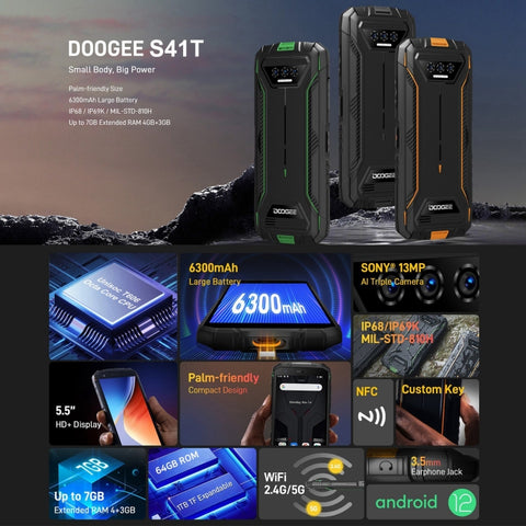 DOOGEE S41T Rugged Phone 4GB+64GB