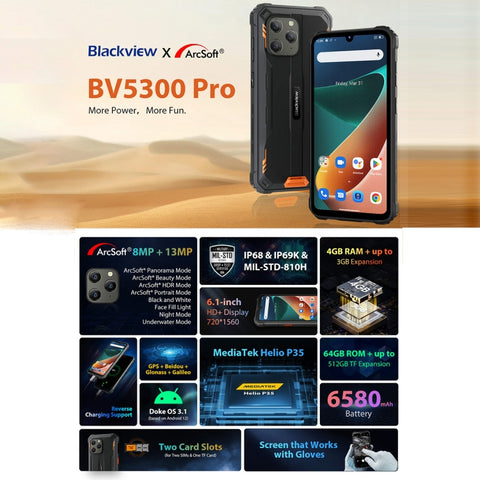 Blackview BV5300 Pro Rugged Phone 4GB+32GB