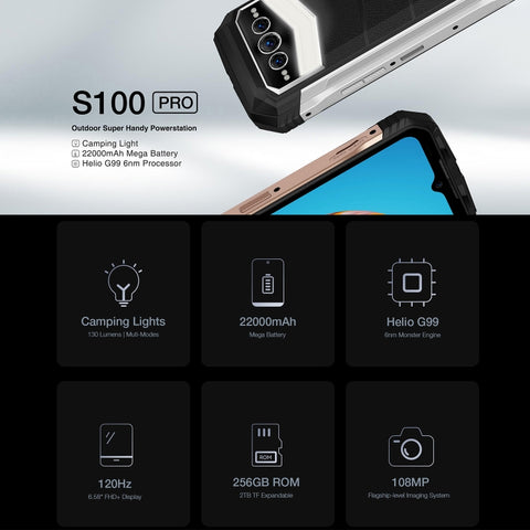 DOOGEE S100 Pro Rugged Phone Night Vision Camera 20GB+256GB