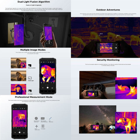 DOOGEE Fire 6 Rugged Phone Dual SIM Thermal Imaging Camera 6GB+256GB