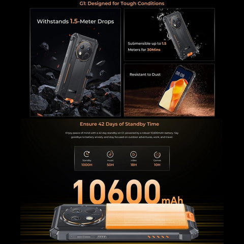 Oukitel G1 Rugged Phone Dual SIM 6GB+256GB