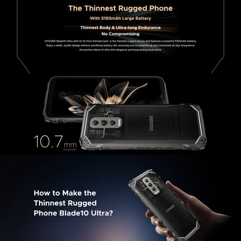 DOOGEE Blade 10 Ultra Rugged Phone Dual SIM 8GB+256GB