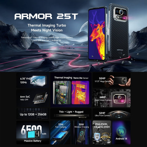 Ulefone Armor 25T Rugged Phone Thermal Imaging Dual SIM 6GB+256GB