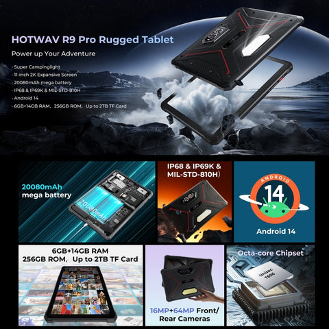 HOTWAV Tab R9 Pro Rugged Tablet LTE 11 inch 6GB+256GB