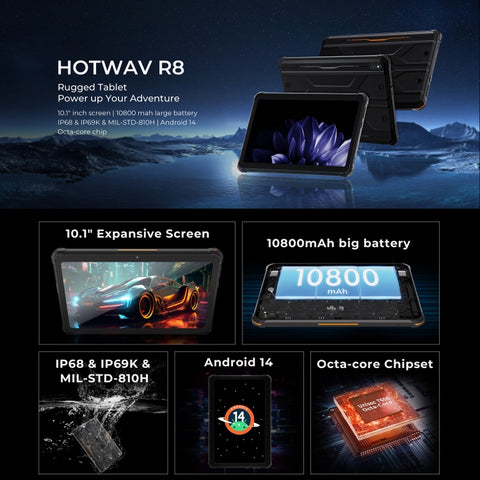 HOTWAV Tab R8 Rugged Tablet LTE 10.1 inch 4GB+128GB