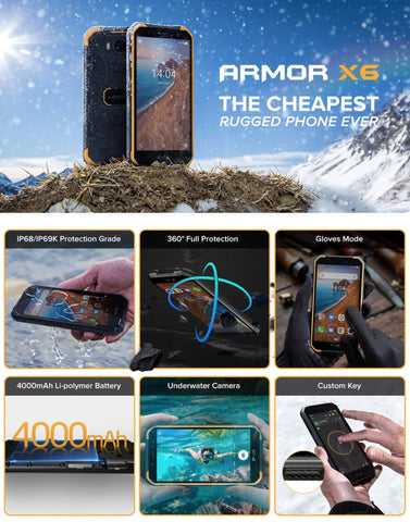 Ulefone Armor X6 Rugged Phone 2GB+16GB