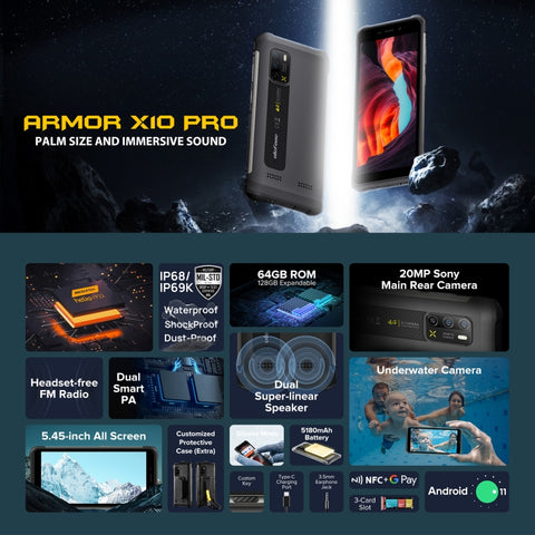 Ulefone Armor X10 Pro Rugged Phone 4GB+64GB