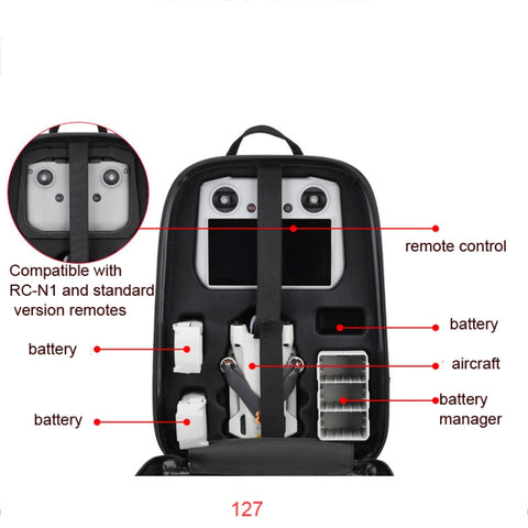 DJI Mini 3 Pro Waterproof Compression Hard Shell Backpack Size : 127 Small