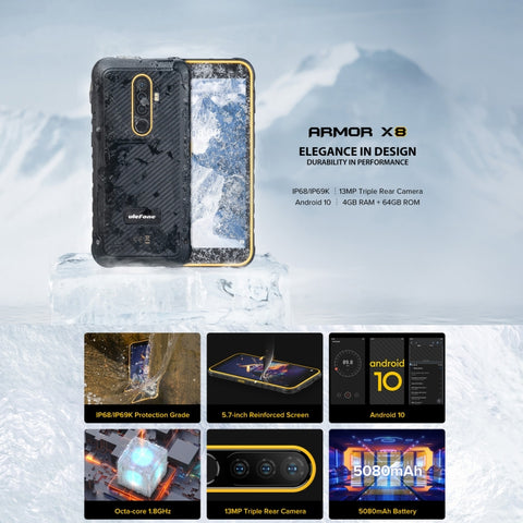 Ulefone Armor X8 Rugged Phone 4GB+64GB