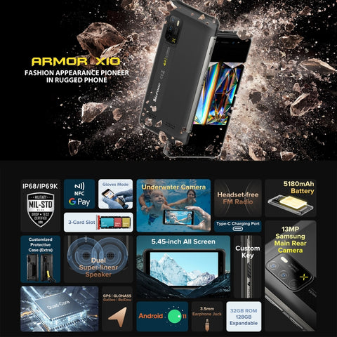 Ulefone Armor X10 Rugged Phone 4GB+32GB